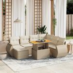 Casa si Gradina - Gradina si terasa - Mobilier exterior - Seturi mobila gradina - Set canapele de gradina, 8 piese, cu perne, bej, poliratan - Infinity.ro