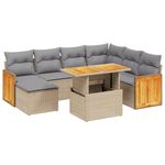 Casa si Gradina - Gradina si terasa - Mobilier exterior - Seturi mobila gradina - Set canapele de gradina, 8 piese, cu perne, bej, poliratan - Infinity.ro