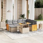 Casa si Gradina - Gradina si terasa - Mobilier exterior - Seturi mobila gradina - Set canapele de gradina, 8 piese, cu perne, bej, poliratan - Infinity.ro