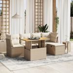 Casa si Gradina - Gradina si terasa - Mobilier exterior - Seturi mobila gradina - Set canapele de gradina cu perne, 6 piese, bej, poliratan - Infinity.ro