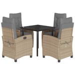 Casa si Gradina - Gradina si terasa - Mobilier exterior - Seturi mobila gradina - Set mobilier pentru gradina, 5 piese, cu perne, bej, poliratan - Infinity.ro