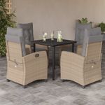 Casa si Gradina - Gradina si terasa - Mobilier exterior - Seturi mobila gradina - Set mobilier pentru gradina, 5 piese, cu perne, bej, poliratan - Infinity.ro