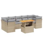 Casa si Gradina - Gradina si terasa - Mobilier exterior - Seturi mobila gradina - Set canapele de gradina, 8 piese, cu perne, bej, poliratan - Infinity.ro