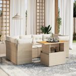 Casa si Gradina - Gradina si terasa - Mobilier exterior - Seturi mobila gradina - Set canapele de gradina, 7 piese, cu perne, bej, poliratan - Infinity.ro