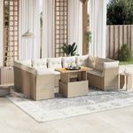 Casa si Gradina - Gradina si terasa - Mobilier exterior - Seturi mobila gradina - Set canapele de gradina cu perne, 10 piese, bej, poliratan - Infinity.ro