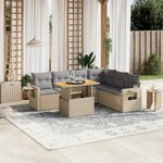 Casa si Gradina - Gradina si terasa - Mobilier exterior - Seturi mobila gradina - Set canapele de gradina, 7 piese, cu perne, bej, poliratan - Infinity.ro