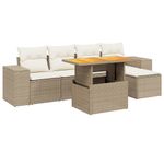 Casa si Gradina - Gradina si terasa - Mobilier exterior - Seturi mobila gradina - Set canapele de gradina cu perne, 6 piese, bej, poliratan - Infinity.ro