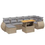 Casa si Gradina - Gradina si terasa - Mobilier exterior - Seturi mobila gradina - Set canapele de gradina, 8 piese, cu perne, bej, poliratan - Infinity.ro