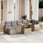 Casa si Gradina - Gradina si terasa - Mobilier exterior - Seturi mobila gradina - Set canapele de gradina, 8 piese, cu perne, bej, poliratan - Infinity.ro