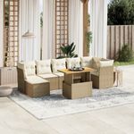 Casa si Gradina - Gradina si terasa - Mobilier exterior - Seturi mobila gradina - Set canapele de gradina, 8 piese, cu perne, bej, poliratan - Infinity.ro