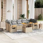 Casa si Gradina - Gradina si terasa - Mobilier exterior - Seturi mobila gradina - Set canapele de gradina, 8 piese, cu perne, bej, poliratan - Infinity.ro