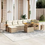 Casa si Gradina - Gradina si terasa - Mobilier exterior - Seturi mobila gradina - Set canapele de gradina, 8 piese, cu perne, bej, poliratan - Infinity.ro