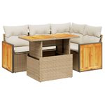 Casa si Gradina - Gradina si terasa - Mobilier exterior - Seturi mobila gradina - Set canapele de gradina cu perne, 5 piese, bej, poliratan - Infinity.ro