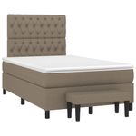 Casa si Gradina - Mobilier - Paturi si accesorii - Paturi - Pat box spring cu saltea, taupe, 120x190 cm material textil - Infinity.ro