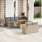 Casa si Gradina - Gradina si terasa - Mobilier exterior - Seturi mobila gradina - Set canapele de gradina cu perne, 11 piese, bej, poliratan - Infinity.ro