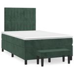 Casa si Gradina - Mobilier - Paturi si accesorii - Paturi - Pat box spring cu saltea, verde inchis, 120x190 cm, catifea - Infinity.ro