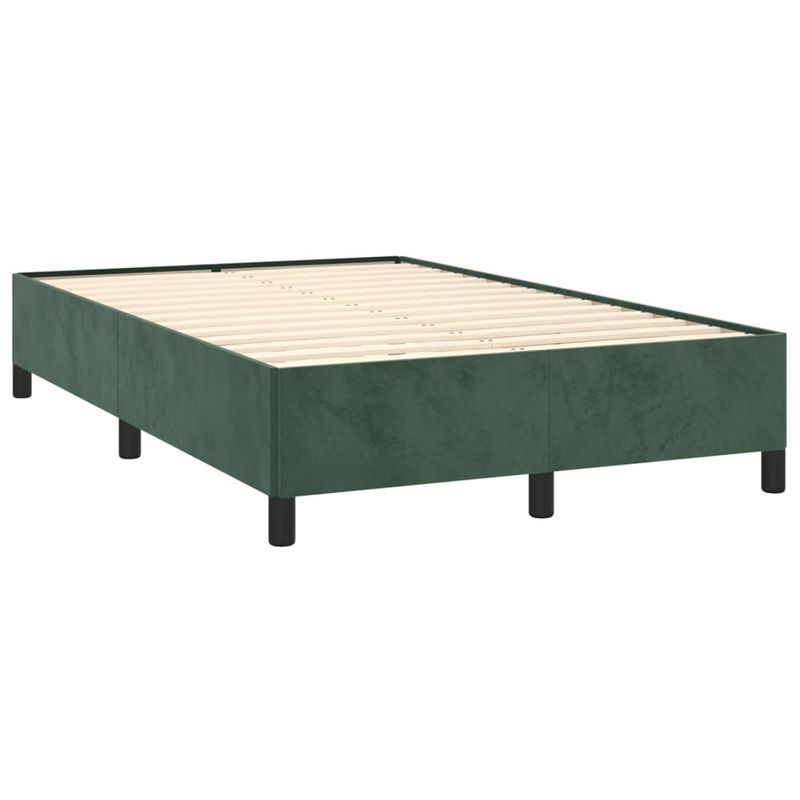 Casa si Gradina - Mobilier - Paturi si accesorii - Paturi - Pat box spring cu saltea, verde inchis, 120x190 cm, catifea - Infinity.ro