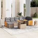 Casa si Gradina - Gradina si terasa - Mobilier exterior - Seturi mobila gradina - Set canapele de gradina, 8 piese, cu perne, bej, poliratan - Infinity.ro