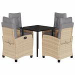 Casa si Gradina - Gradina si terasa - Mobilier exterior - Seturi mobila gradina - Set mobilier pentru gradina, 5 piese, cu perne, bej, poliratan - Infinity.ro