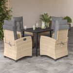 Casa si Gradina - Gradina si terasa - Mobilier exterior - Seturi mobila gradina - Set mobilier pentru gradina, 5 piese, cu perne, bej, poliratan - Infinity.ro