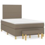 Casa si Gradina - Mobilier - Paturi si accesorii - Paturi - Pat box spring cu saltea, taupe, 120x190 cm material textil - Infinity.ro