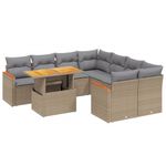 Casa si Gradina - Gradina si terasa - Mobilier exterior - Seturi mobila gradina - Set canapele de gradina, 9 piese, cu perne, bej, poliratan - Infinity.ro