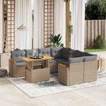 Casa si Gradina - Gradina si terasa - Mobilier exterior - Seturi mobila gradina - Set canapele de gradina, 9 piese, cu perne, bej, poliratan - Infinity.ro