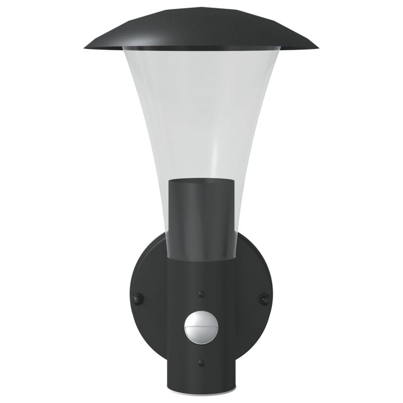 Casa si Gradina - Corpuri si surse de iluminat - Iluminat exterior - Felinare - Lampi exterioare de perete cu senzori, 2 buc., negru, otel inox - Infinity.ro