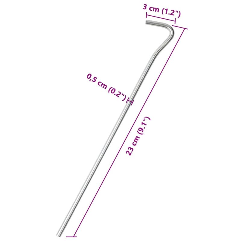 Sport si Outdoor - Camping - Accesorii corturi - Tarusi de cort, 50 buc., 23 cm, Ø5 mm, otel galvanizat - Infinity.ro