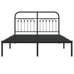 Casa si Gradina - Mobilier - Paturi si accesorii - Paturi - Cadru de pat metalic cu tablie, negru, 140x190 cm - Infinity.ro