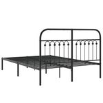 Casa si Gradina - Mobilier - Paturi si accesorii - Paturi - Cadru de pat metalic cu tablie, negru, 140x190 cm - Infinity.ro