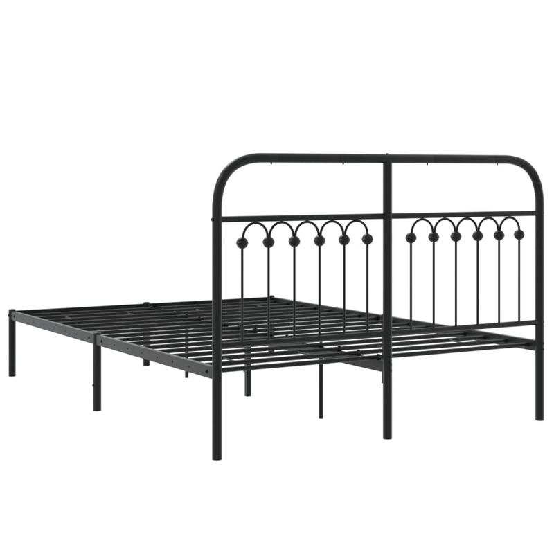 Casa si Gradina - Mobilier - Paturi si accesorii - Paturi - Cadru de pat metalic cu tablie, negru, 140x190 cm - Infinity.ro