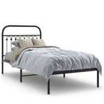 Casa si Gradina - Mobilier - Paturi si accesorii - Paturi - Cadru de pat metalic cu tablie, negru, 90x190 cm - Infinity.ro
