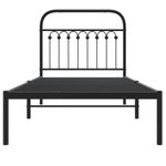 Casa si Gradina - Mobilier - Paturi si accesorii - Paturi - Cadru de pat metalic cu tablie, negru, 90x190 cm - Infinity.ro