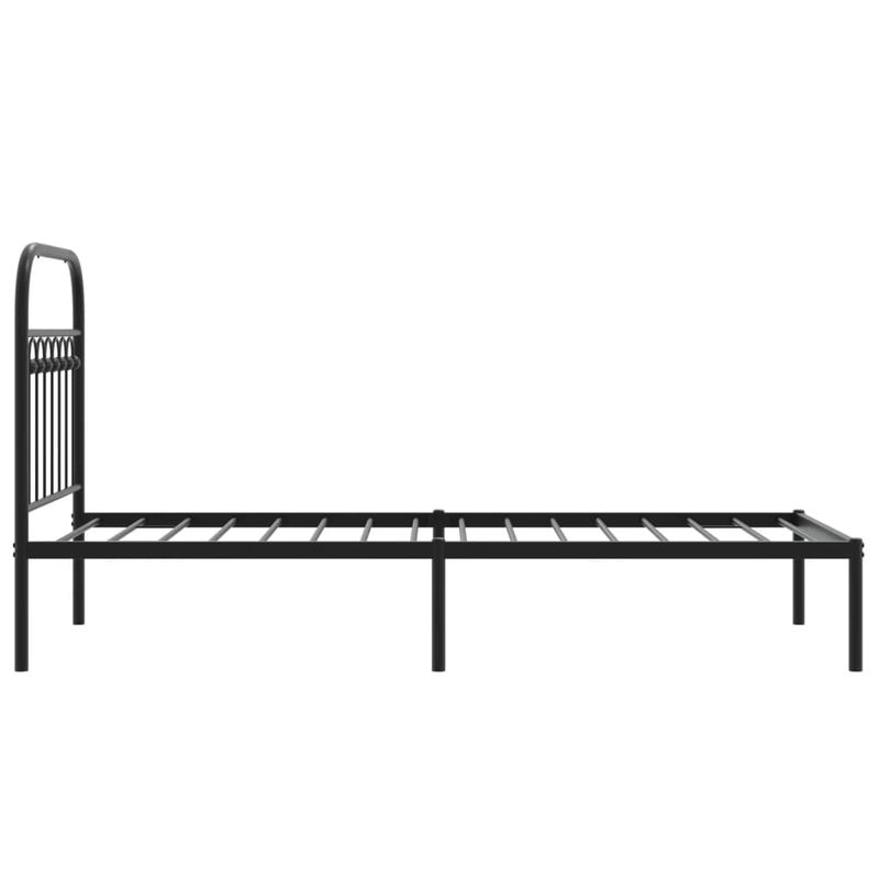 Casa si Gradina - Mobilier - Paturi si accesorii - Paturi - Cadru de pat metalic cu tablie, negru, 75x190 cm - Infinity.ro