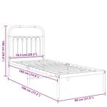 Casa si Gradina - Mobilier - Paturi si accesorii - Paturi - Cadru de pat metalic cu tablie, negru, 75x190 cm - Infinity.ro