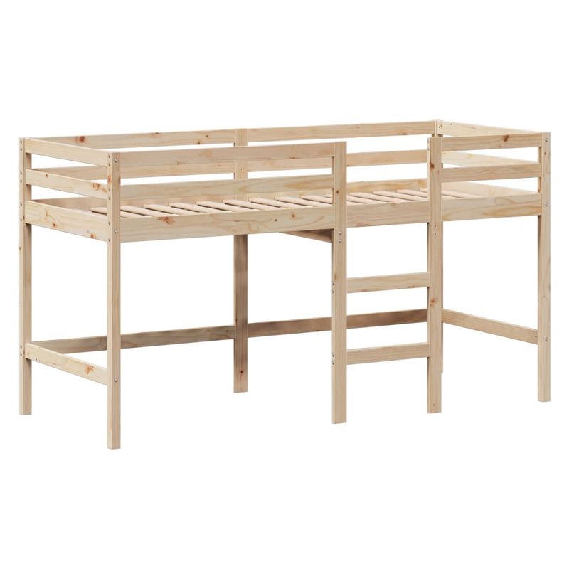 Casa si Gradina - Mobilier - Paturi si accesorii - Paturi - Pat etajat cu scara si acoperis, alb, 90x190 cm, lemn masiv pin - Infinity.ro
