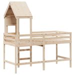 Casa si Gradina - Mobilier - Paturi si accesorii - Paturi - Pat etajat cu scara si acoperis, alb, 90x190 cm, lemn masiv pin - Infinity.ro