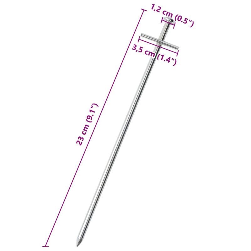 Sport si Outdoor - Camping - Accesorii corturi - Tarusi de cort, 24 buc., 23 cm, Ø6 mm, otel galvanizat - Infinity.ro