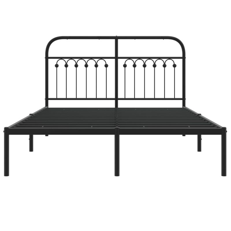 Casa si Gradina - Mobilier - Paturi si accesorii - Paturi - Cadru de pat metalic cu tablie, negru, 135x190 cm - Infinity.ro