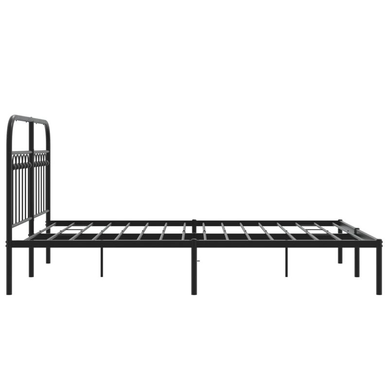 Casa si Gradina - Mobilier - Paturi si accesorii - Paturi - Cadru de pat metalic cu tablie, negru, 135x190 cm - Infinity.ro