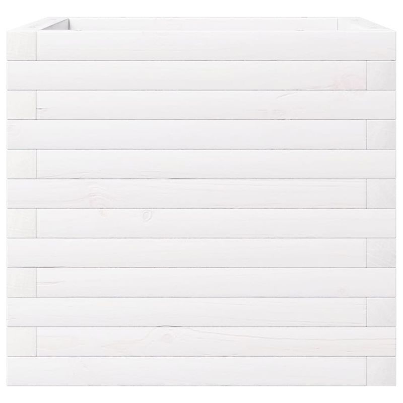 Casa si Gradina - Gradinarit si plante - Plante si ghivece - Ghivece si suporturi - Jardiniera de gradina, alb, 50x50x46 cm, lemn masiv de pin - Infinity.ro