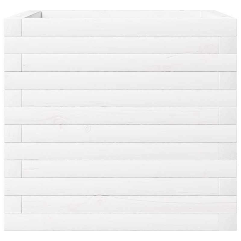 Casa si Gradina - Gradinarit si plante - Plante si ghivece - Ghivece si suporturi - Jardiniera de gradina, alb, 50x50x46 cm, lemn masiv de pin - Infinity.ro