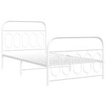 Casa si Gradina - Mobilier - Paturi si accesorii - Paturi - Cadru de pat metalic cu tablie de cap/picioare, alb, 107x203 cm - Infinity.ro