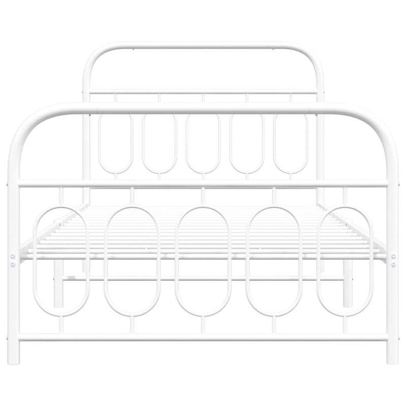 Casa si Gradina - Mobilier - Paturi si accesorii - Paturi - Cadru de pat metalic cu tablie de cap/picioare, alb, 107x203 cm - Infinity.ro
