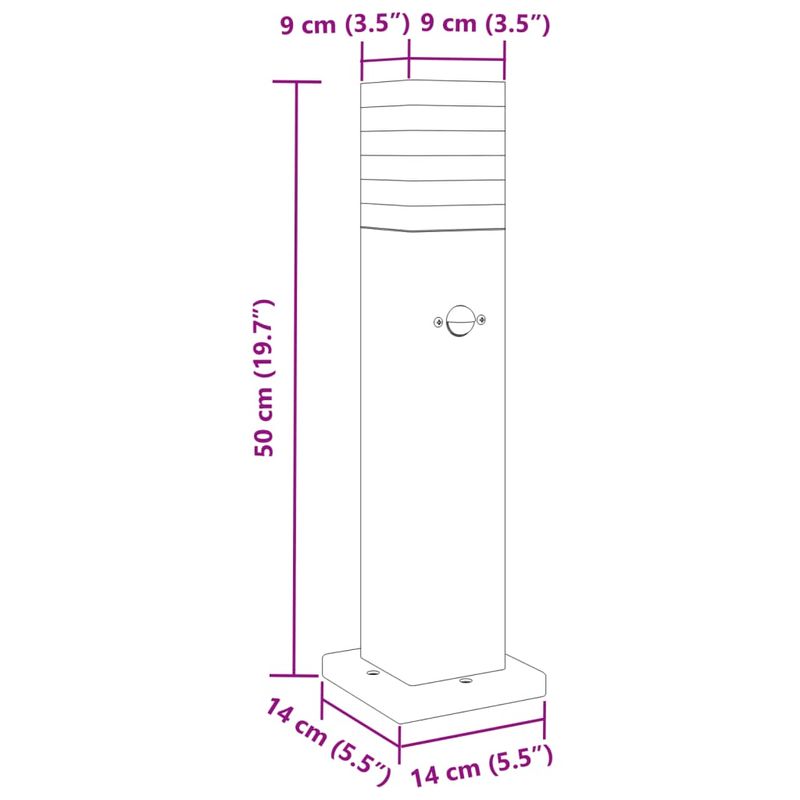 Casa si Gradina - Corpuri si surse de iluminat - Iluminat exterior - Felinare - Lampi podea exterior cu senzor, 3 buc., negru, 50 cm, aluminiu - Infinity.ro