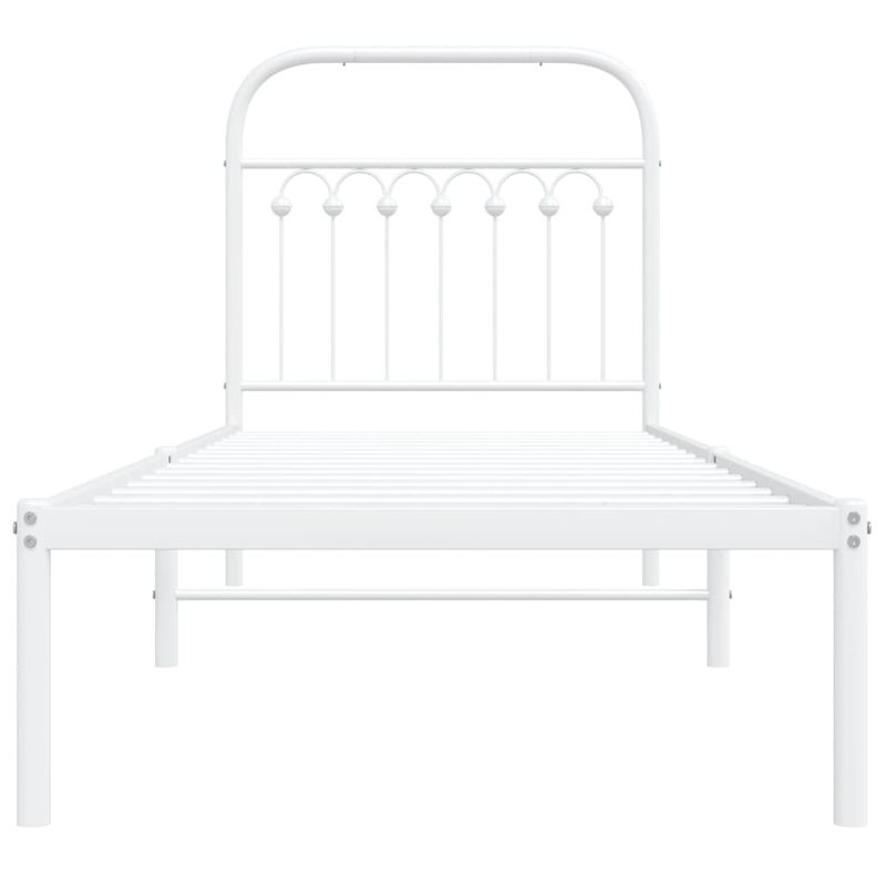 Casa si Gradina - Mobilier - Paturi si accesorii - Paturi - Cadru de pat metalic cu tablie, alb, 80x200 cm - Infinity.ro