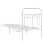 Casa si Gradina - Mobilier - Paturi si accesorii - Paturi - Cadru de pat metalic cu tablie, alb, 80x200 cm - Infinity.ro