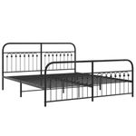 Casa si Gradina - Mobilier - Paturi si accesorii - Paturi - Cadru pat metalic cu tablii de cap/picioare, negru, 183x213 cm - Infinity.ro