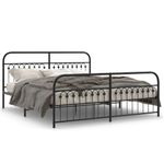 Casa si Gradina - Mobilier - Paturi si accesorii - Paturi - Cadru pat metalic cu tablii de cap/picioare, negru, 183x213 cm - Infinity.ro